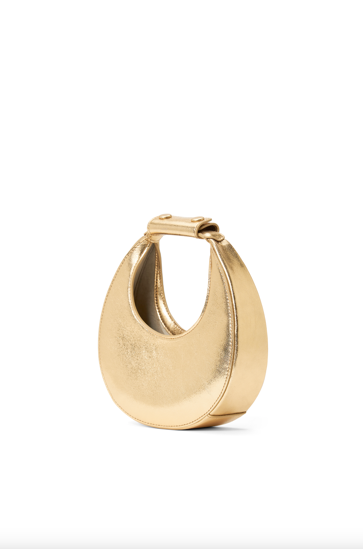 Staud Good Night Moon Metallic Leather Top-Handle Bag - Gold