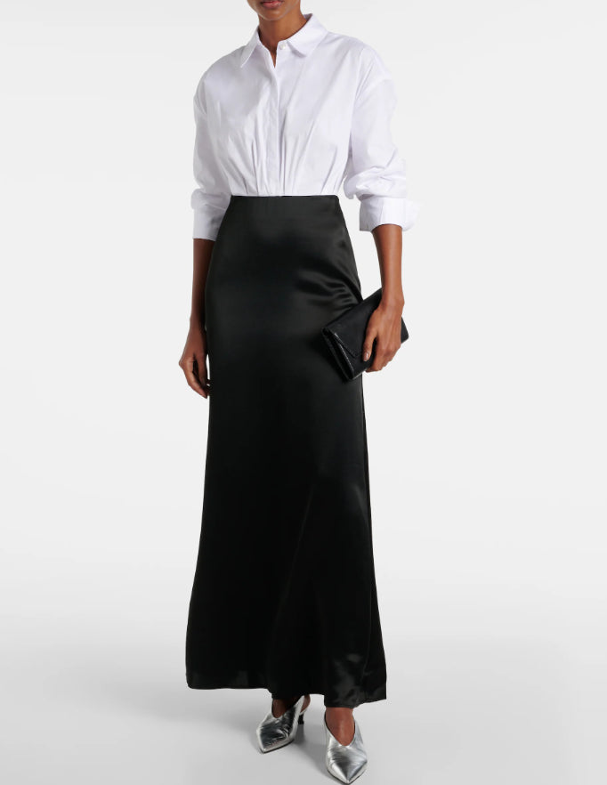 Staud Nile Long Sleeve Colorblock Midi Dress - Black
