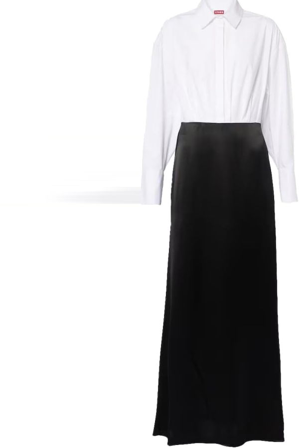 Staud Nile Long Sleeve Colorblock Midi Dress - Black