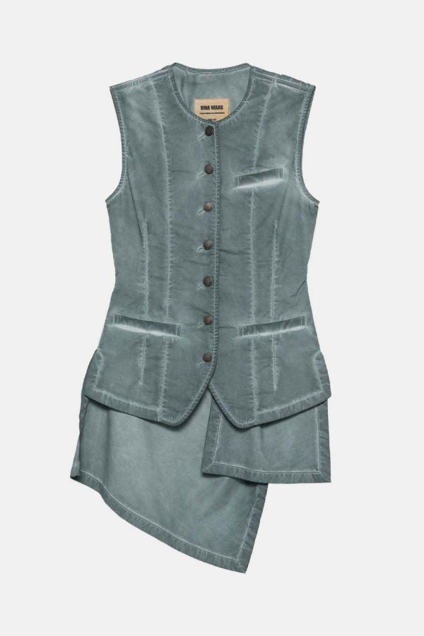 Uma Wang Kirai Twisted-Back Waistcoat - Steel Blue