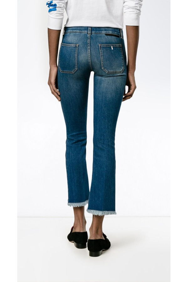 STELLA MCCARTNEY Kick Flare Frayed Pocket Jeans - blue