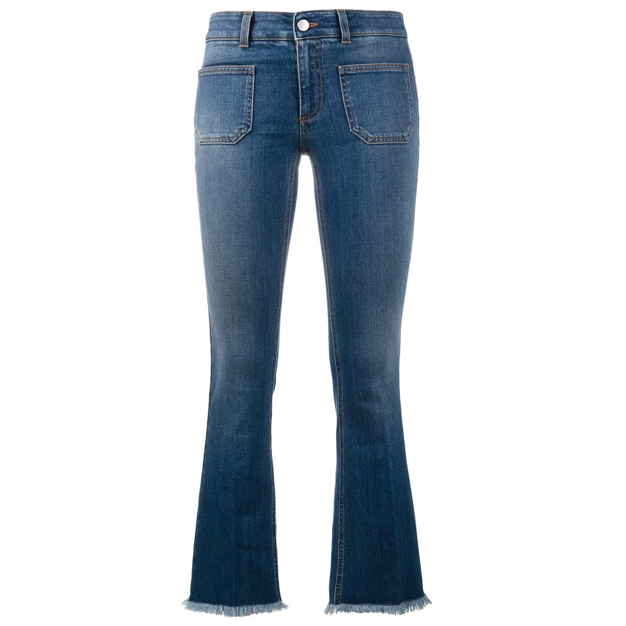 STELLA MCCARTNEY Kick Flare Frayed Pocket Jeans - blue