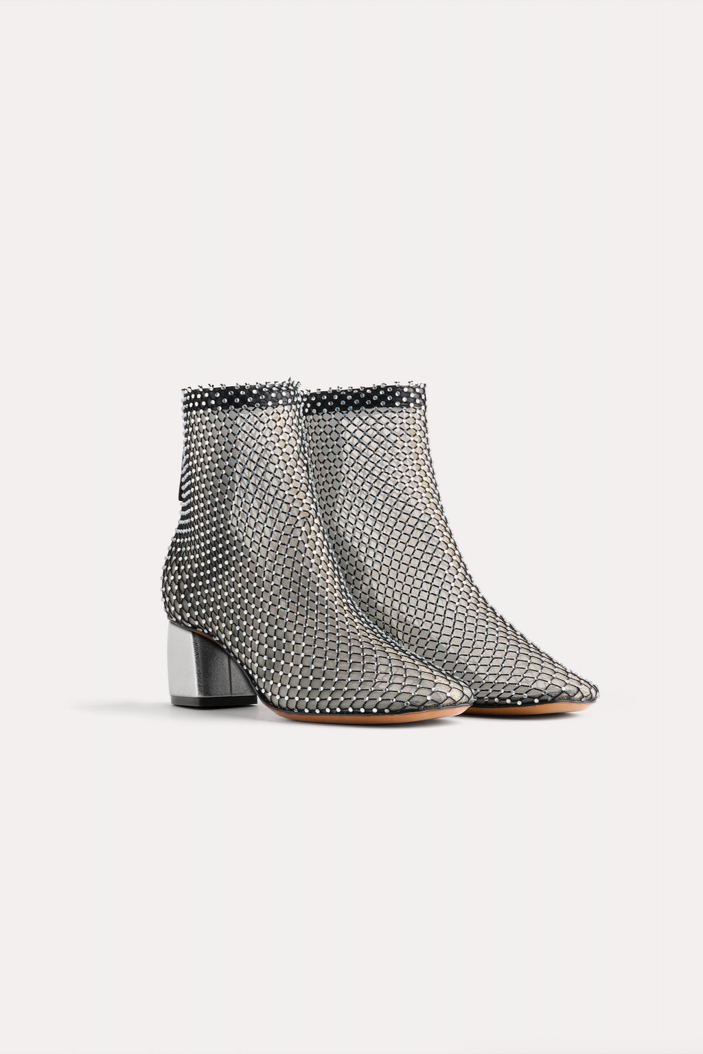 Forte Forte Strass Mesh Booties - Black