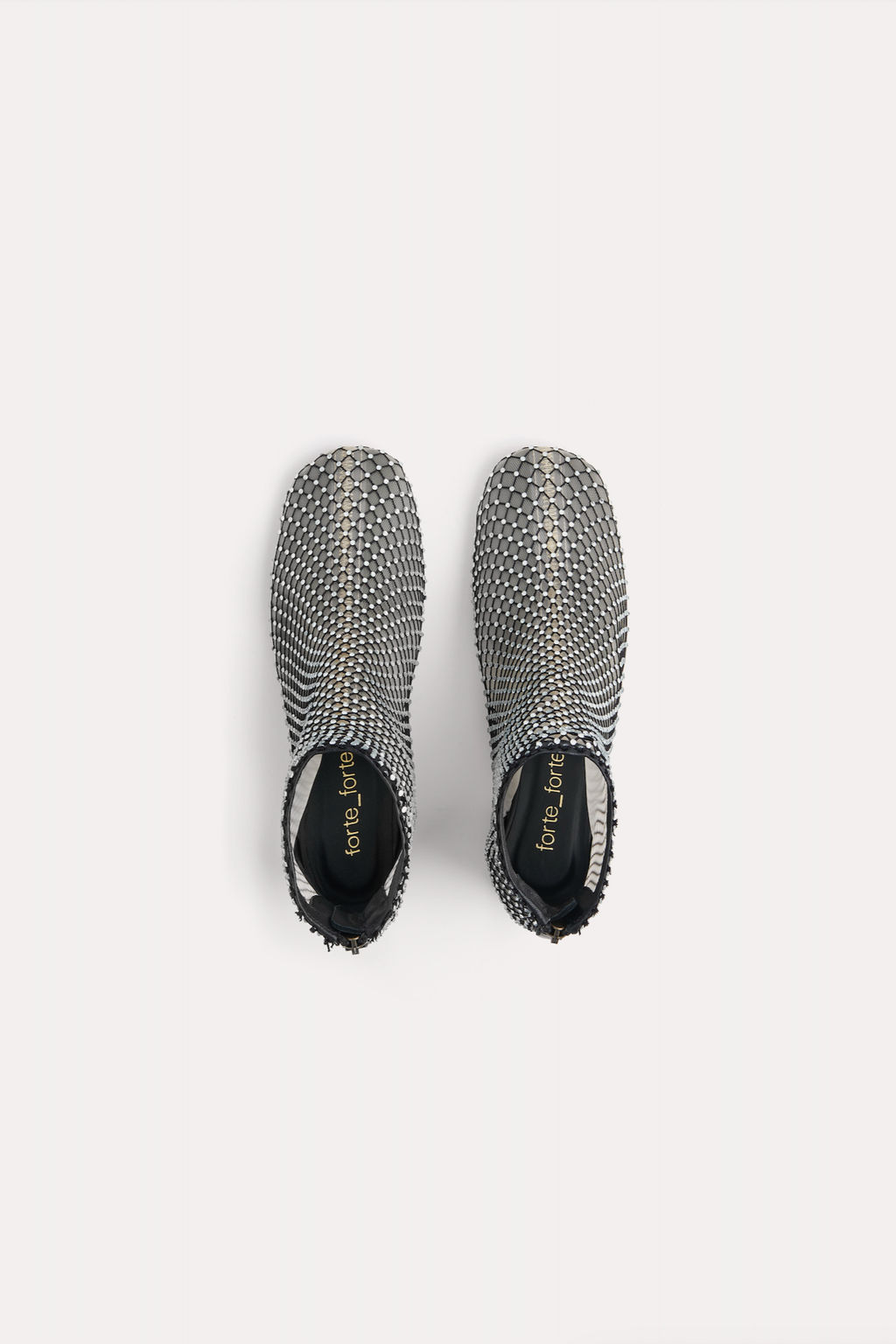 Forte Forte Strass Mesh Booties - Black