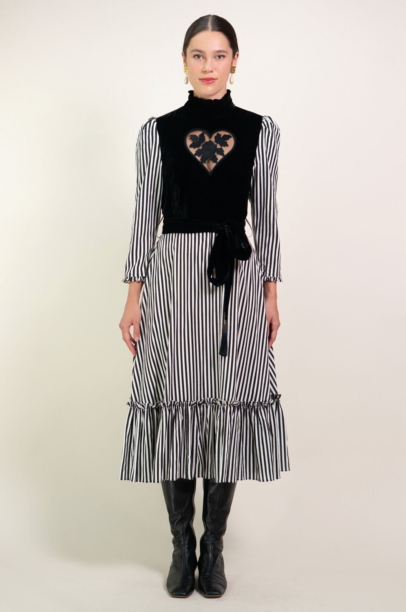 Kristinit Stripe Sirsna Heart Dress