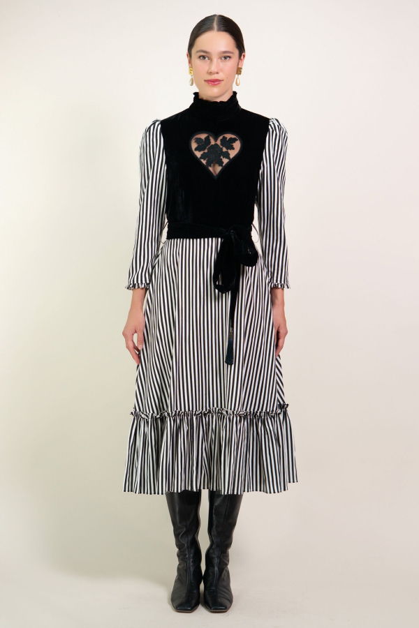 Kristinit Stripe Sirsna Heart Dress