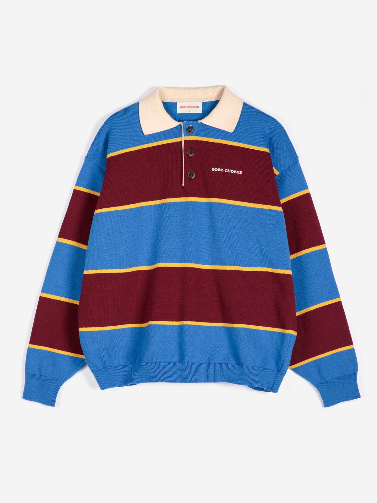 Bobo Choses Striped Cotton Polo Jumper