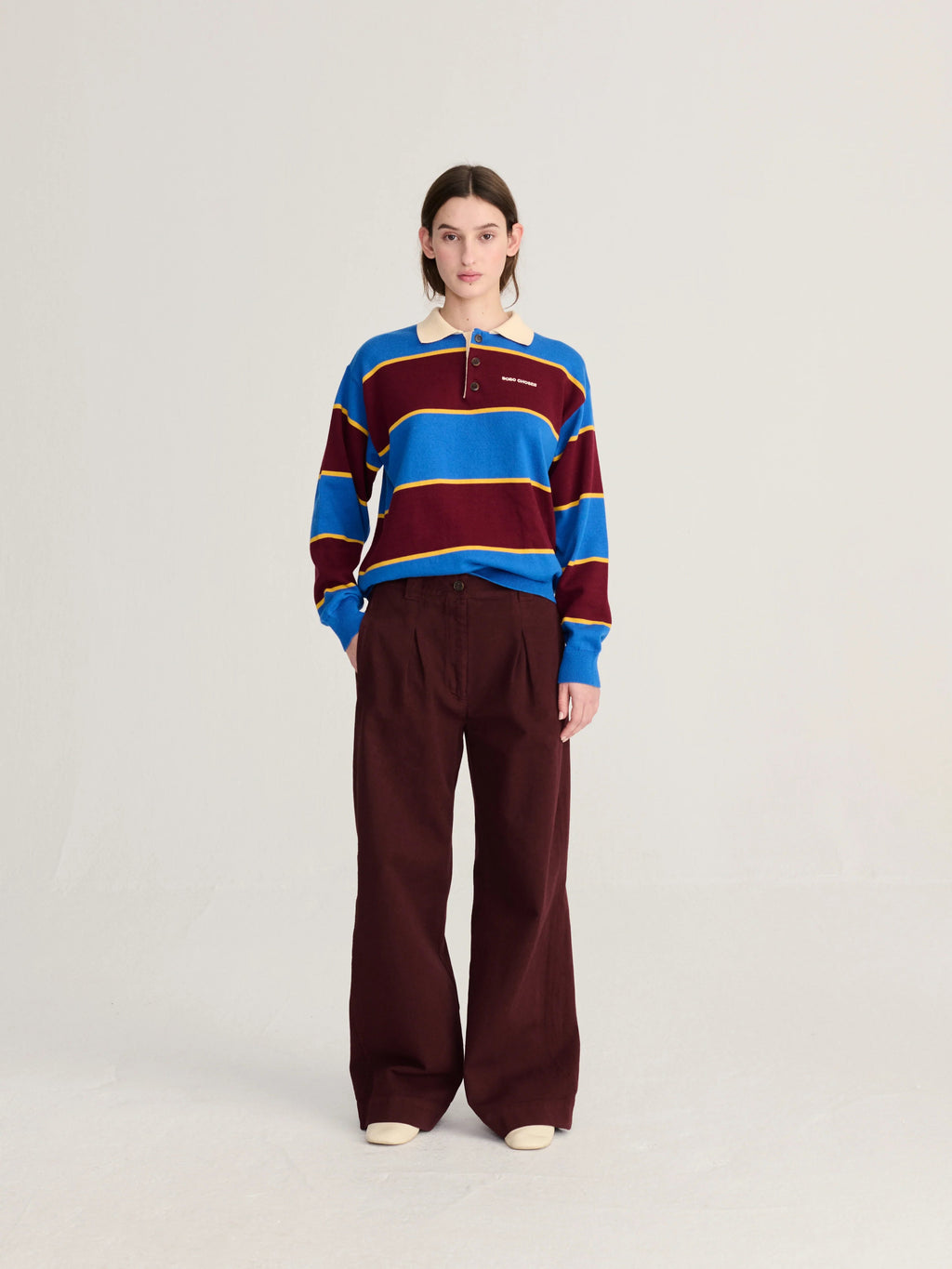 Bobo Choses Striped Cotton Polo Jumper