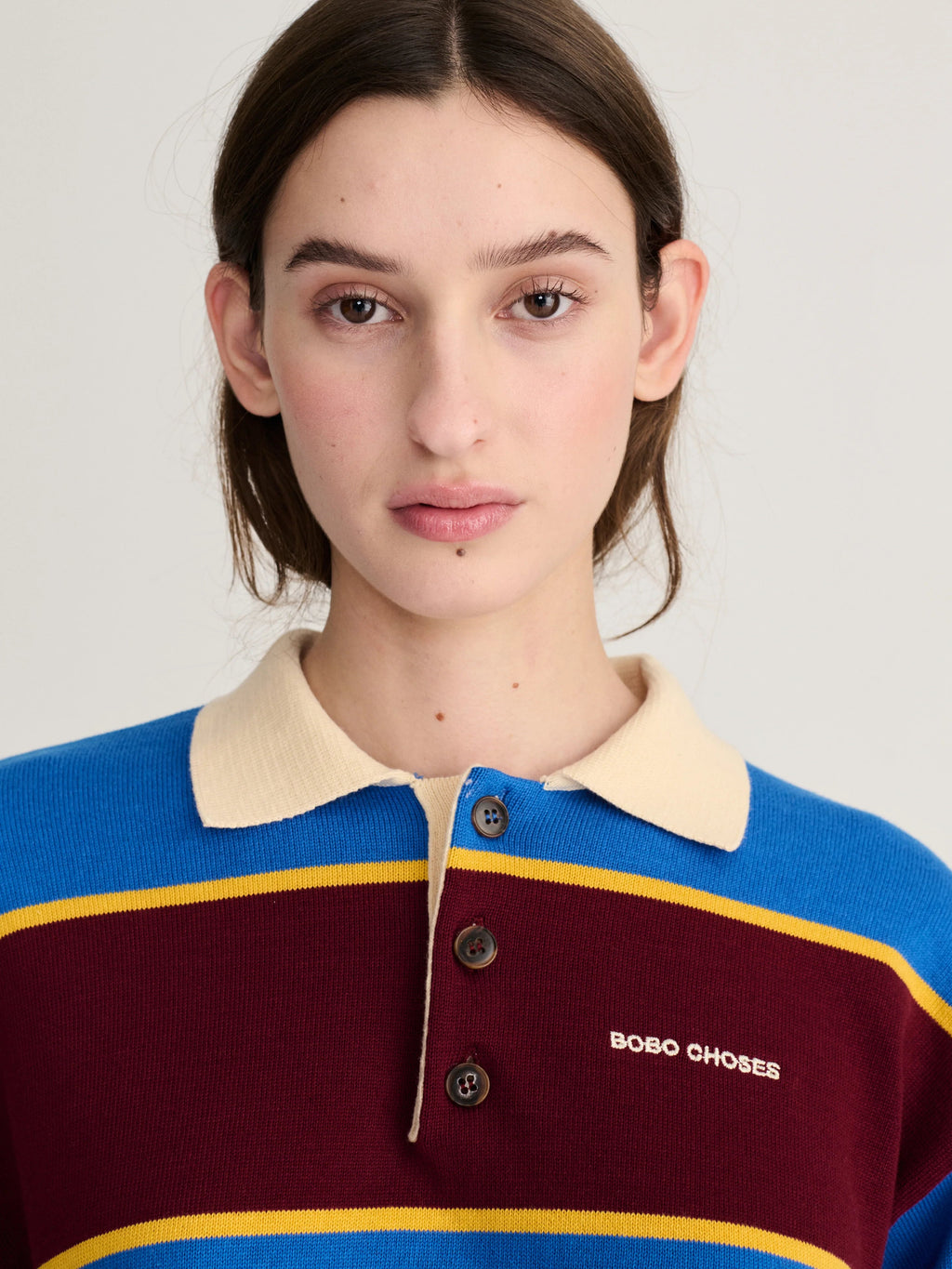 Bobo Choses Striped Cotton Polo Jumper