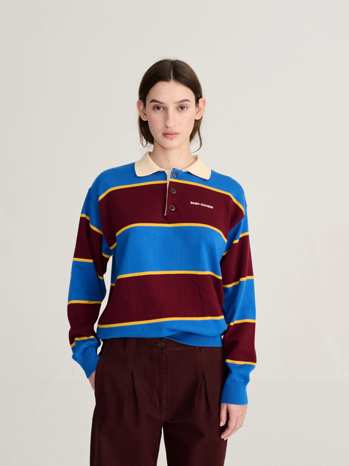 Bobo Choses Striped Cotton Polo Jumper