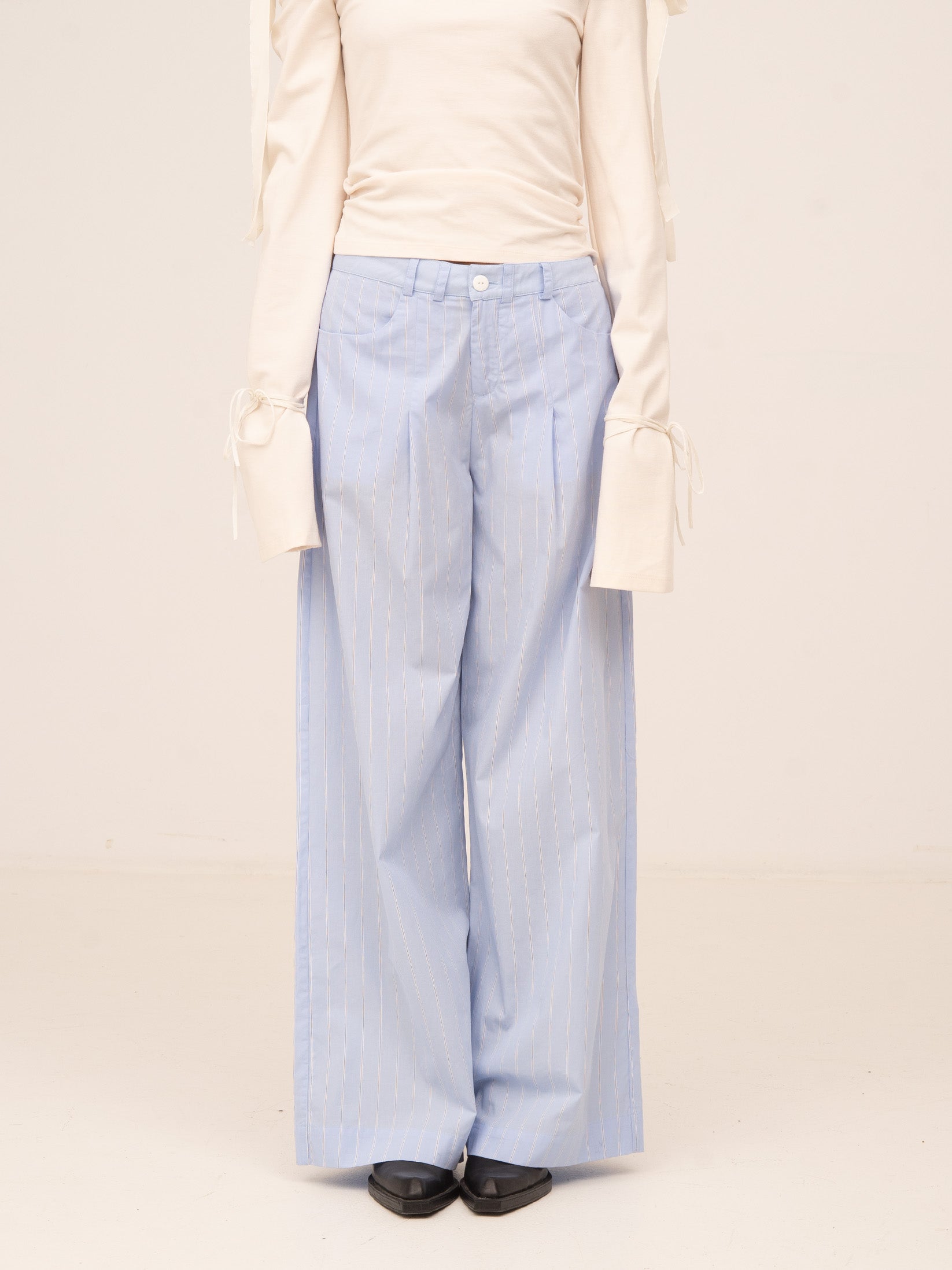 Carmensays Trousers - Striped Flash Blue
