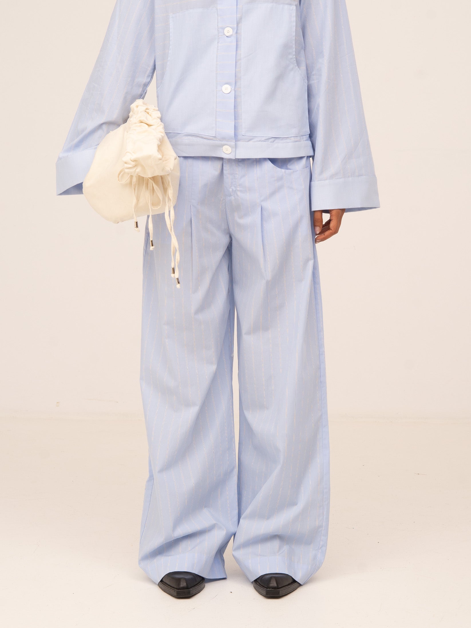 Carmensays Trousers - Striped Flash Blue