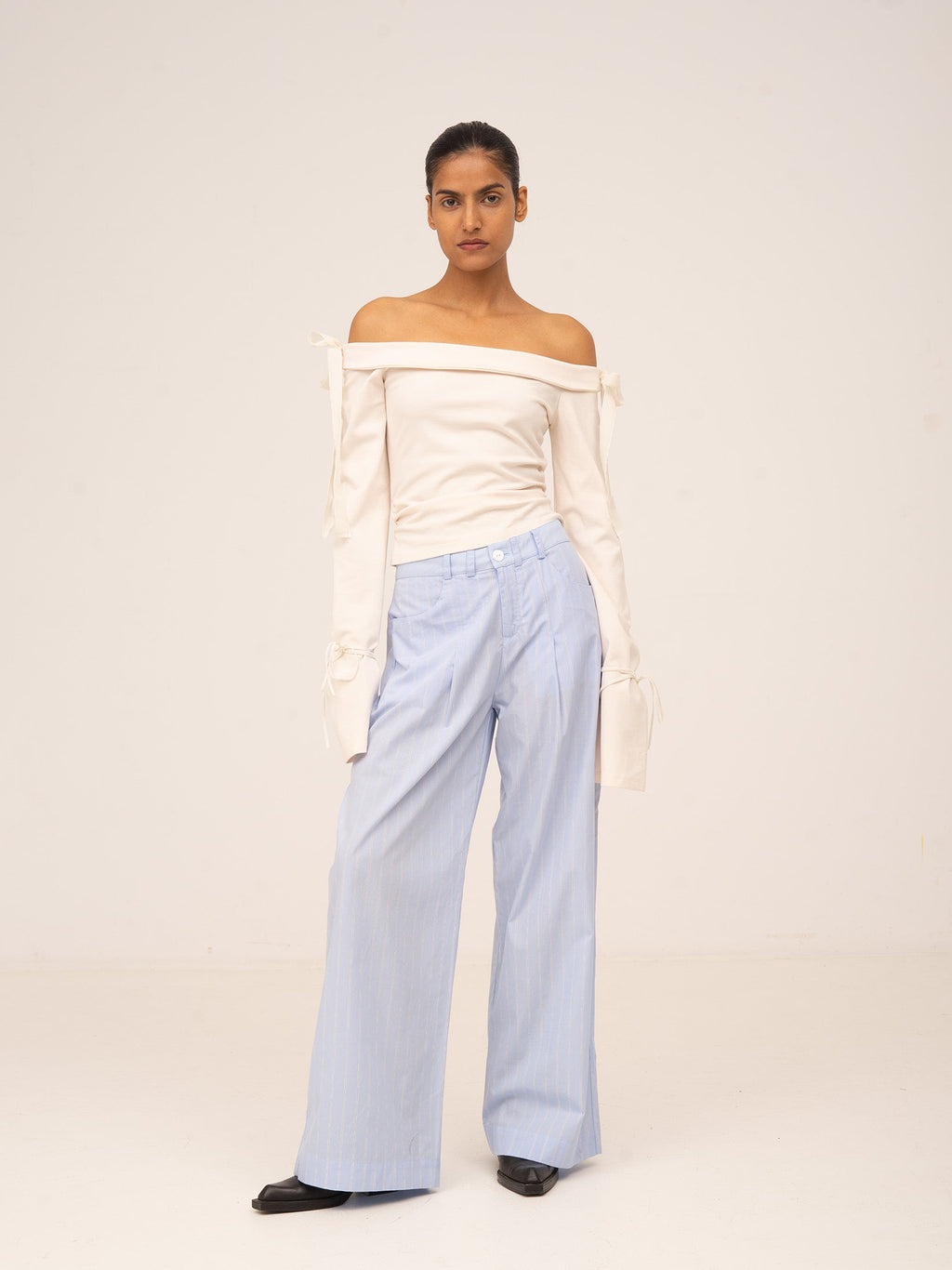 Carmensays Trousers - Striped Flash Blue
