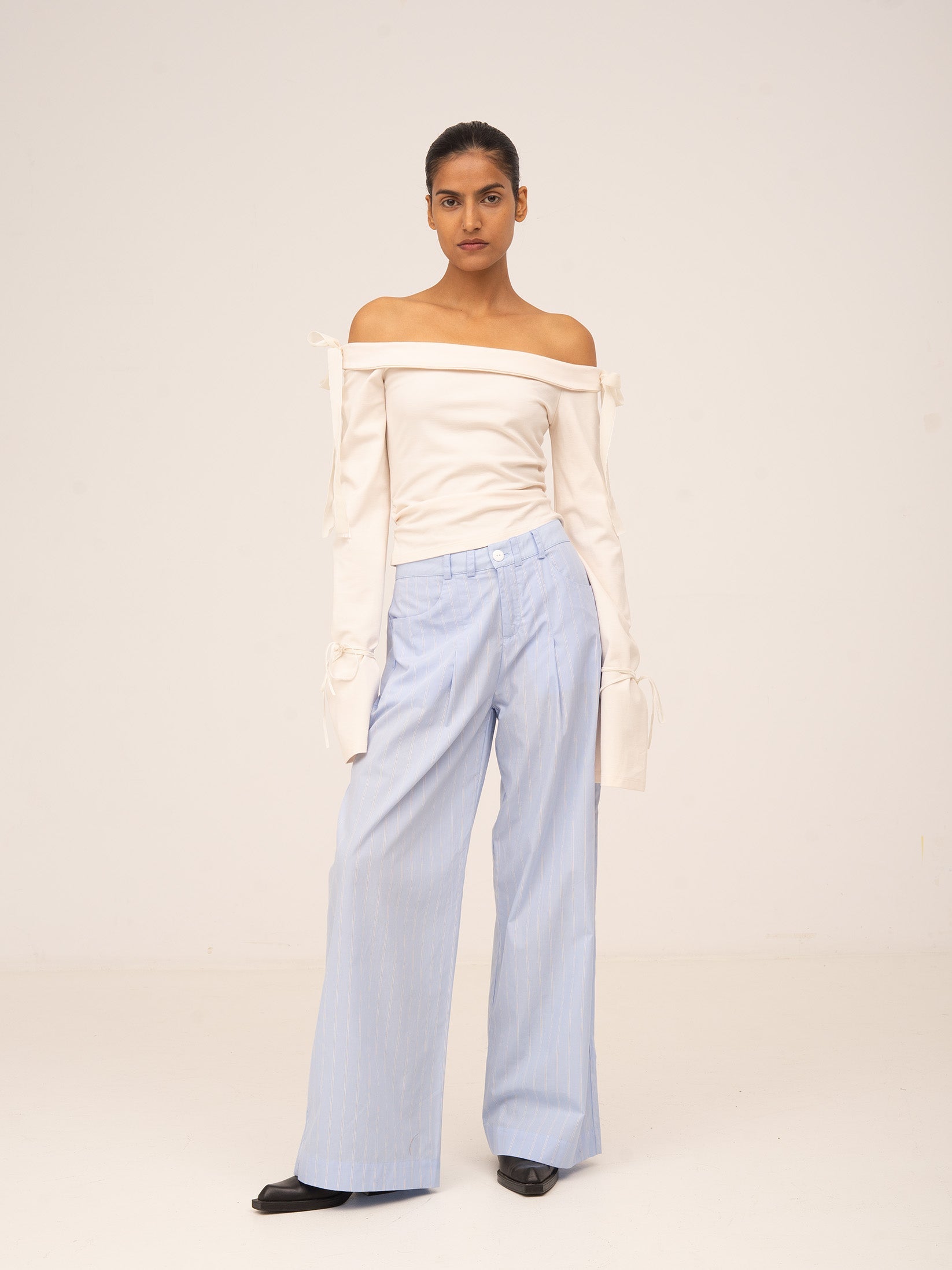 Carmensays Trousers - Striped Flash Blue