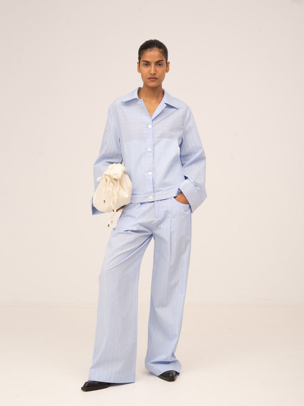 Carmensays Trousers - Striped Flash Blue