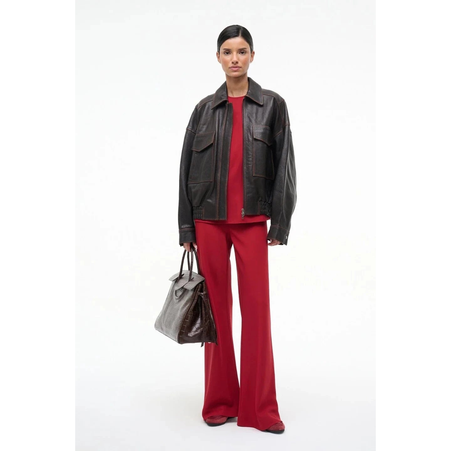 Staud Stroll Pant - Pomegranate