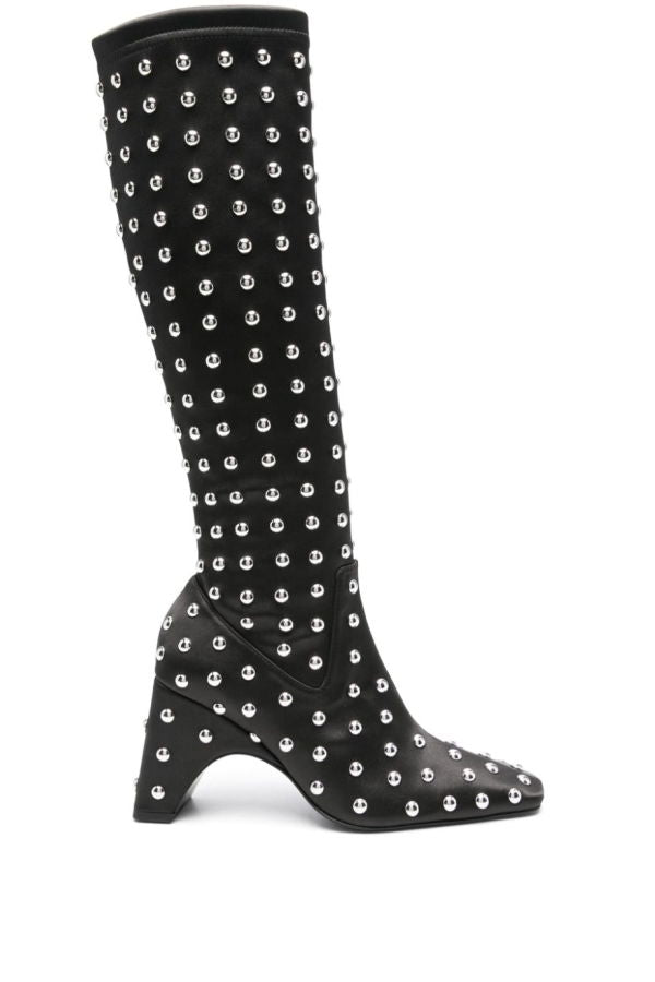 Coperni Studded Bridge Stretch Boots - Black/Silver