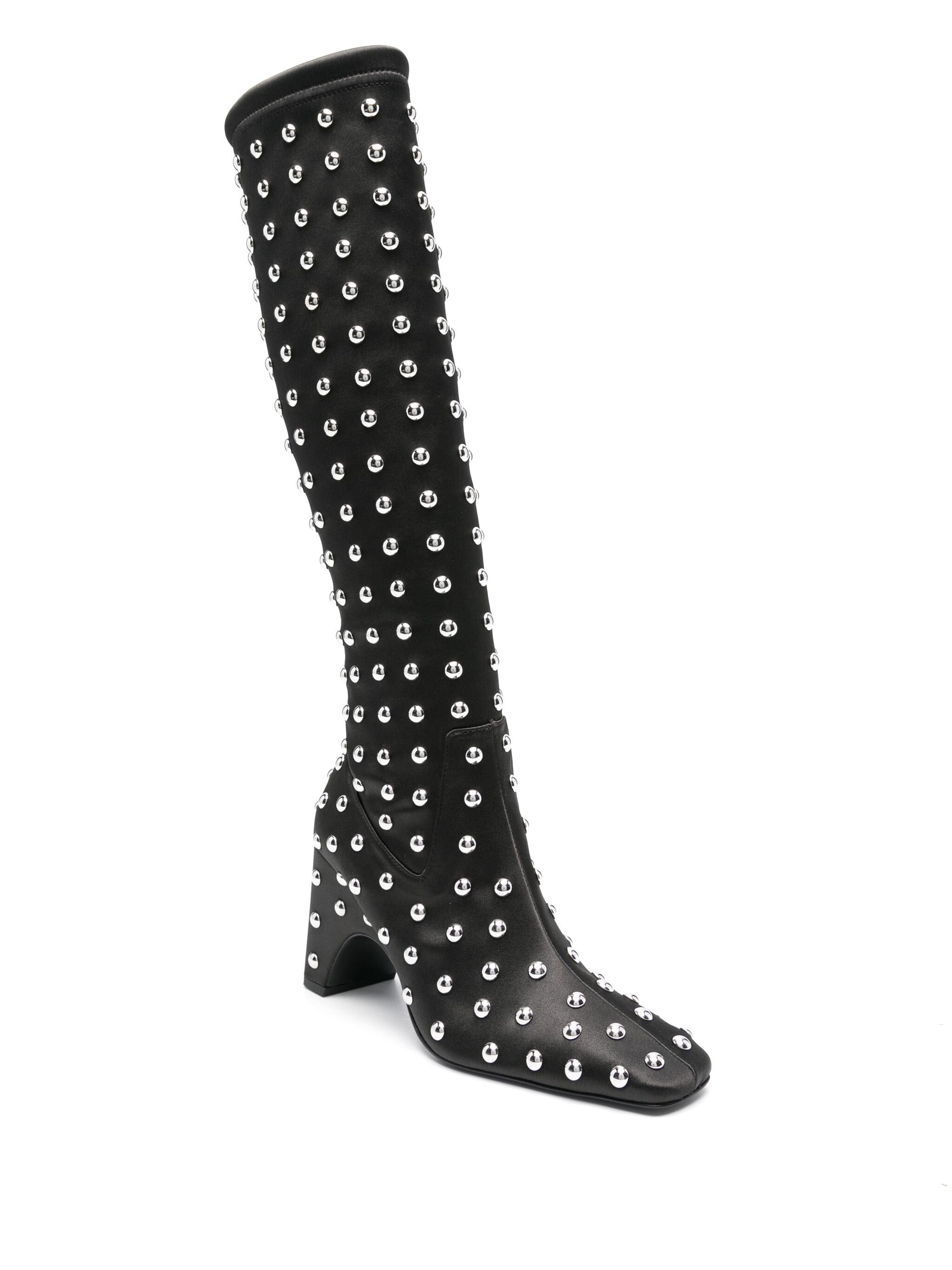 Coperni Studded Bridge Stretch Boots - Black/Silver