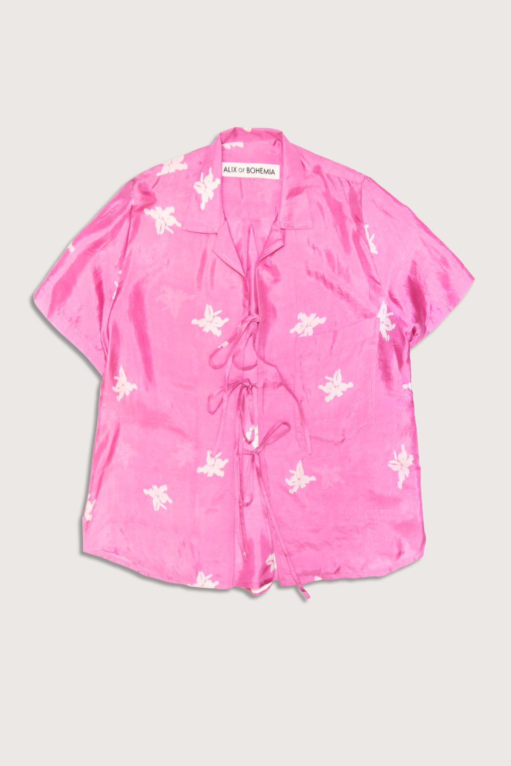 Alix Of Bohemia Styla Jasmin Tie Blouse - Med Pink
