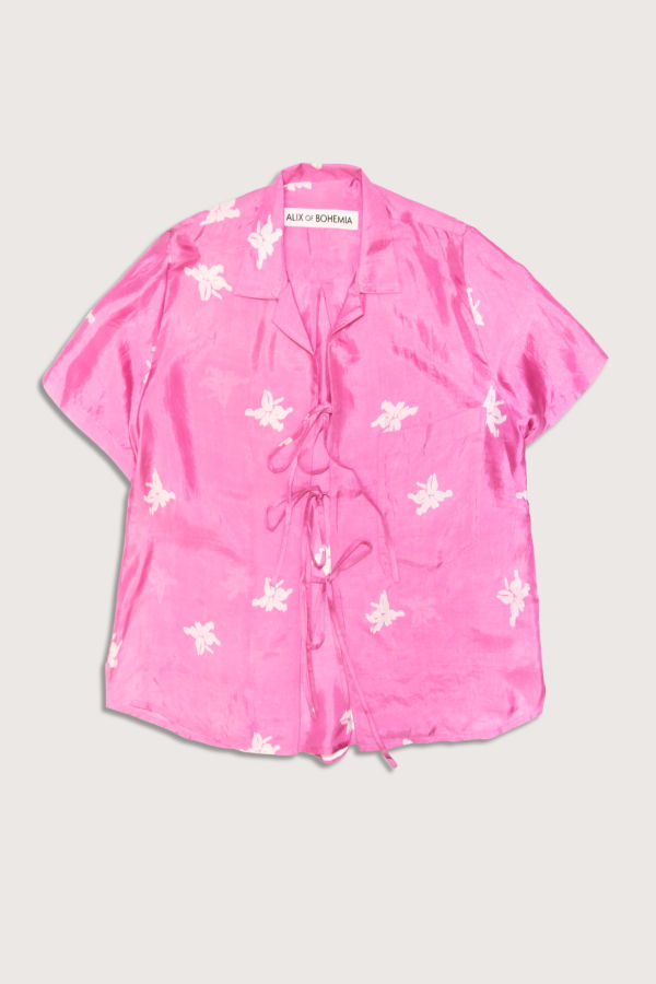 Alix Of Bohemia Styla Jasmin Tie Blouse - Med Pink