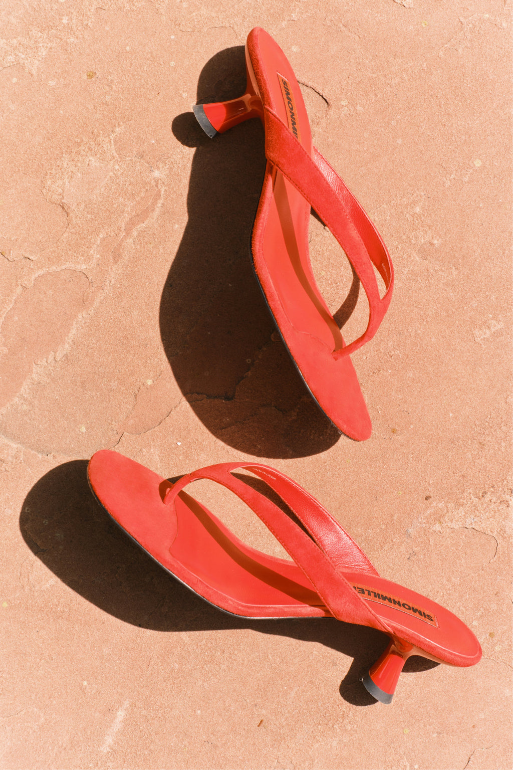 Simon Miller Suede Beep Thong Heels - Lucky Red