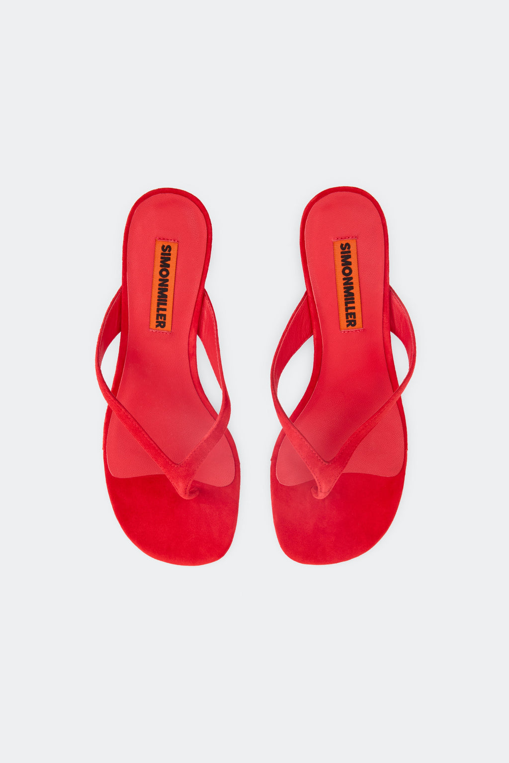 Simon Miller Suede Beep Thong Heels - Lucky Red