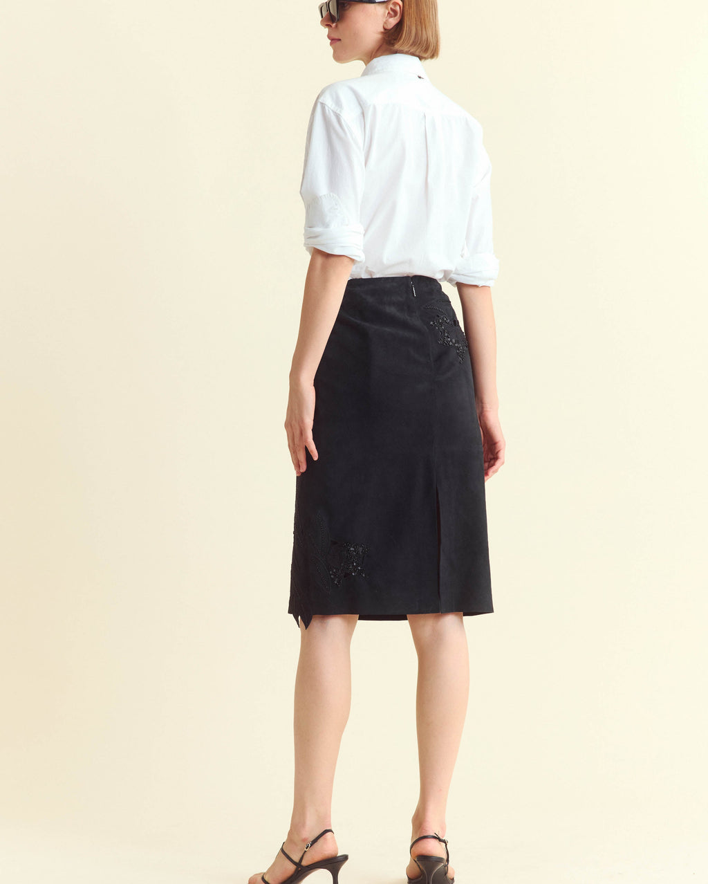 Billy Reid Suede Statement Pencil Skirt - Black