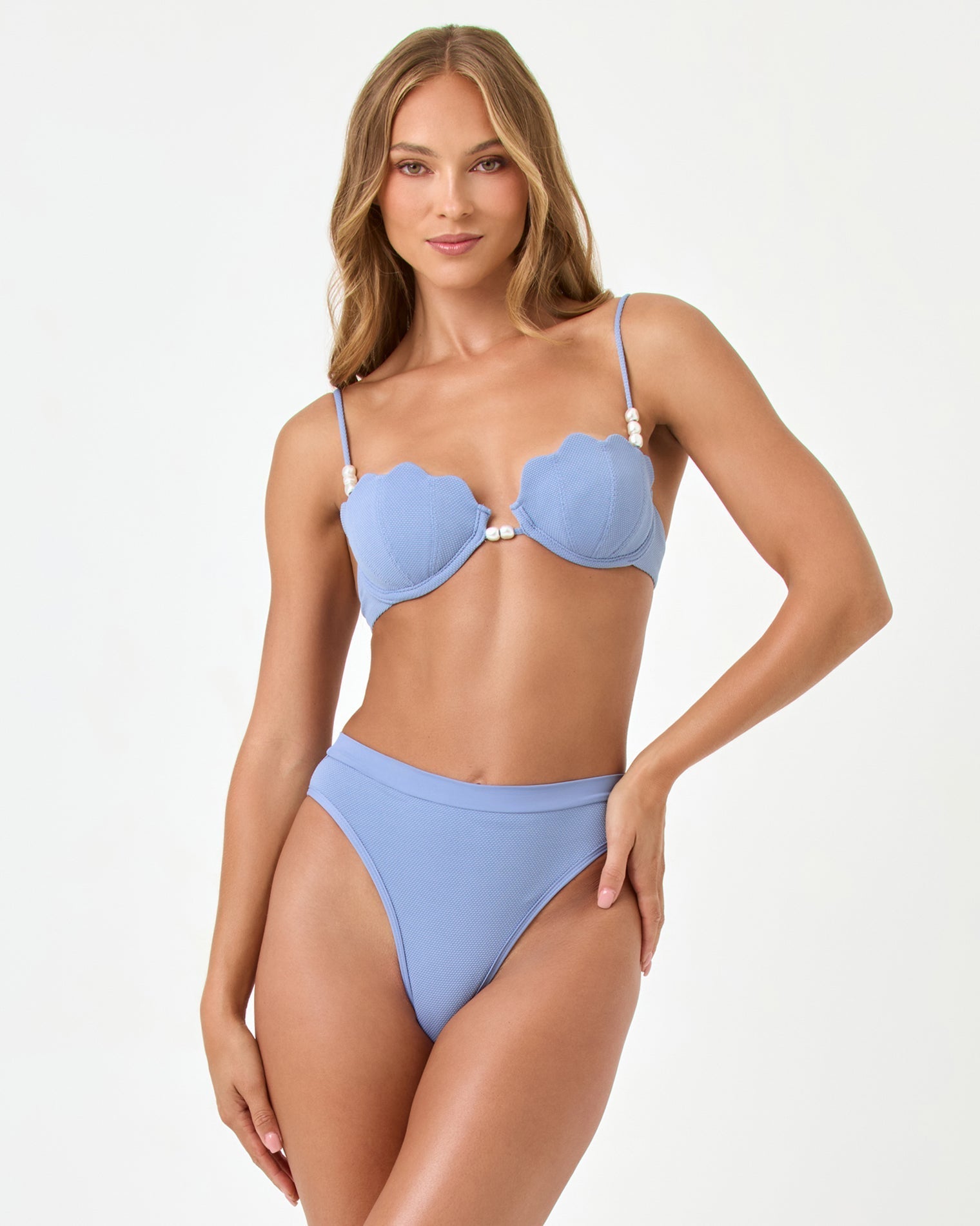 L*Space Sunrise Shell Bikini Top - Chambray