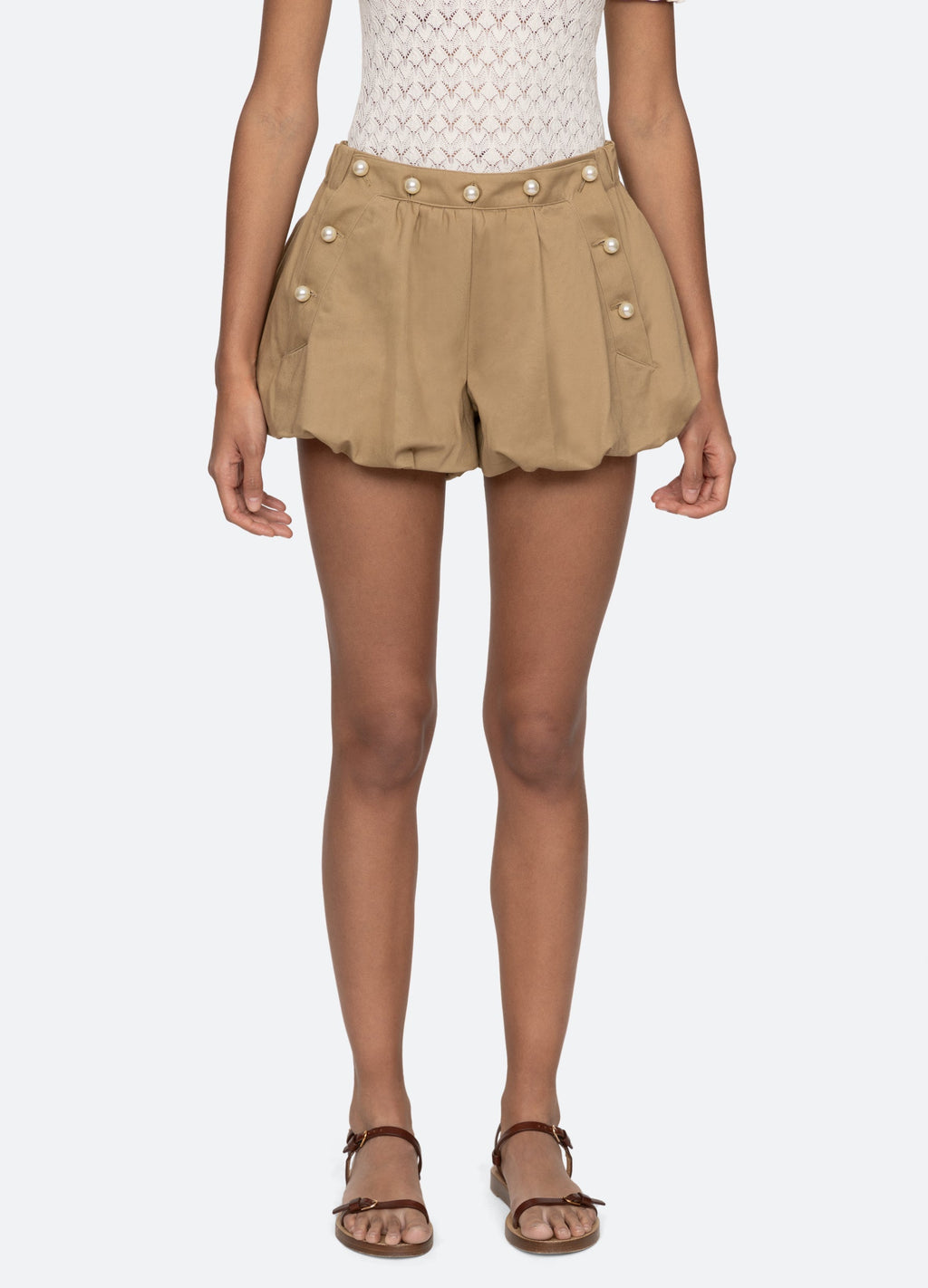 Sea NY Suzette Shorts - Khaki/Navy
