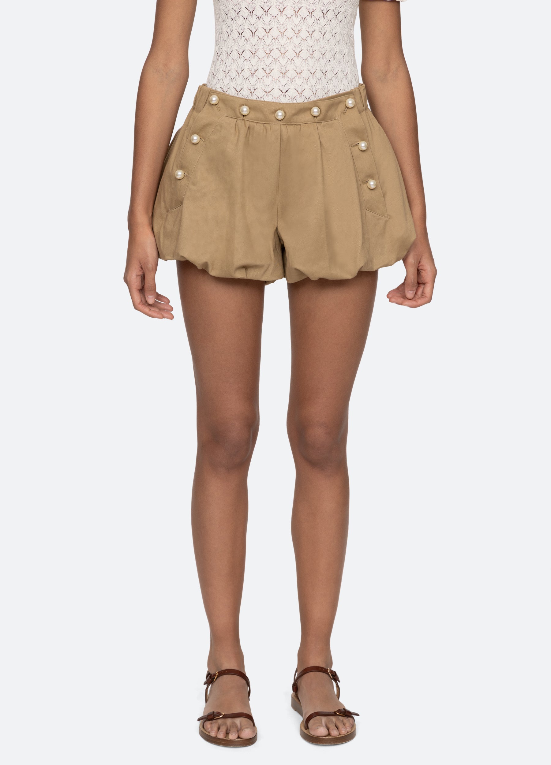 Sea NY Suzette Shorts - Khaki/Navy