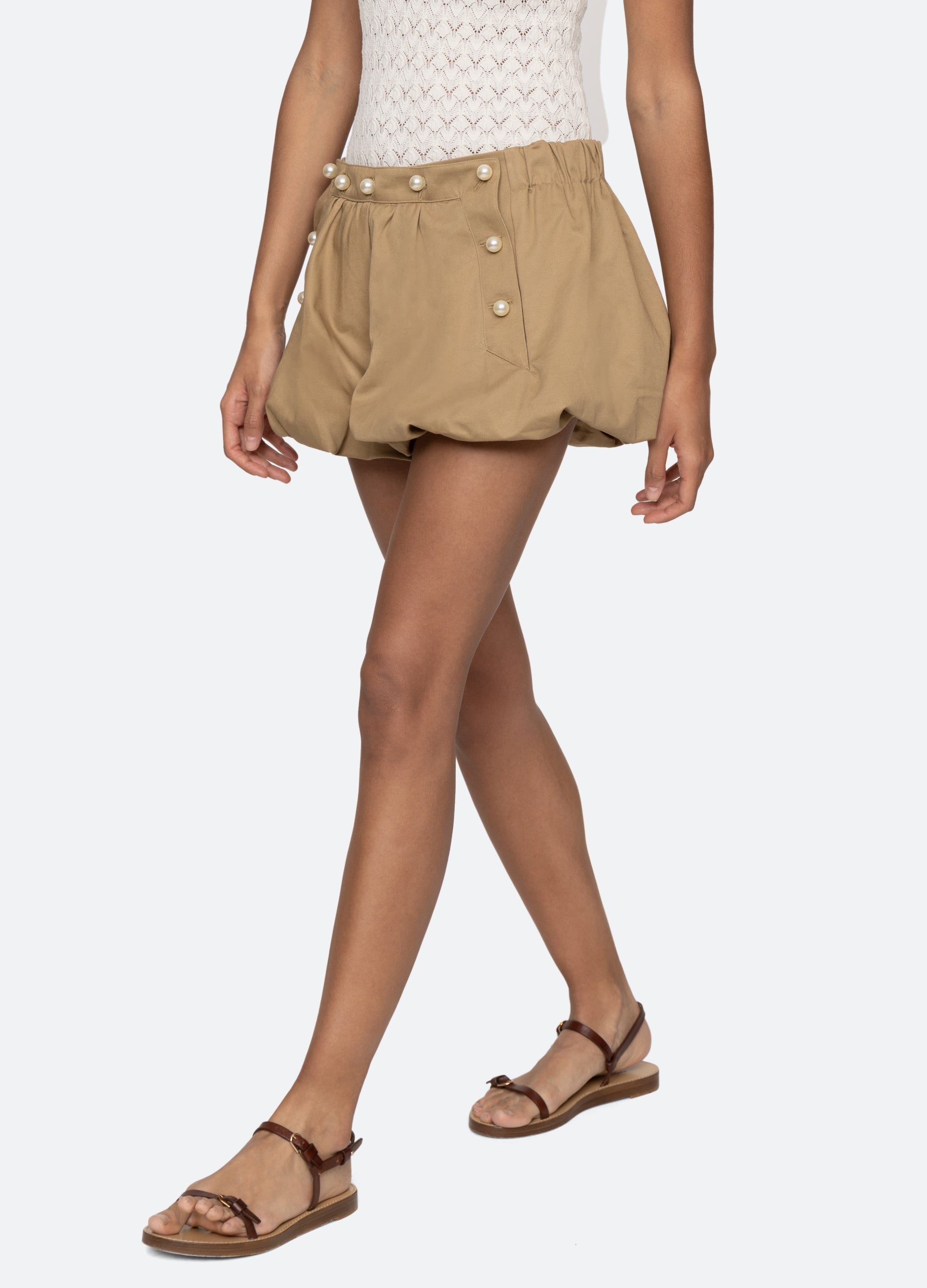 Sea NY Suzette Shorts - Khaki/Navy