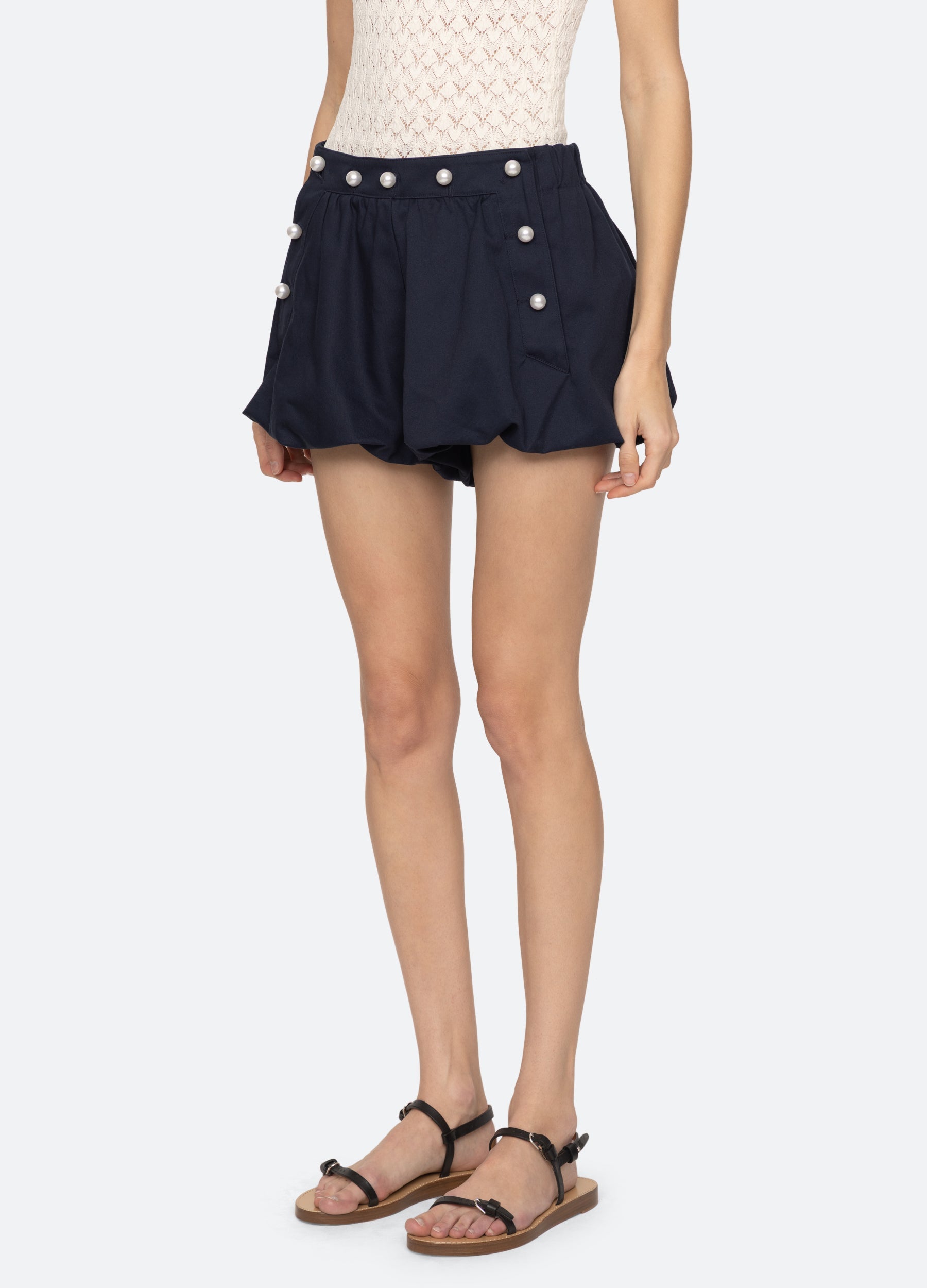 Sea NY Suzette Shorts - Khaki/Navy