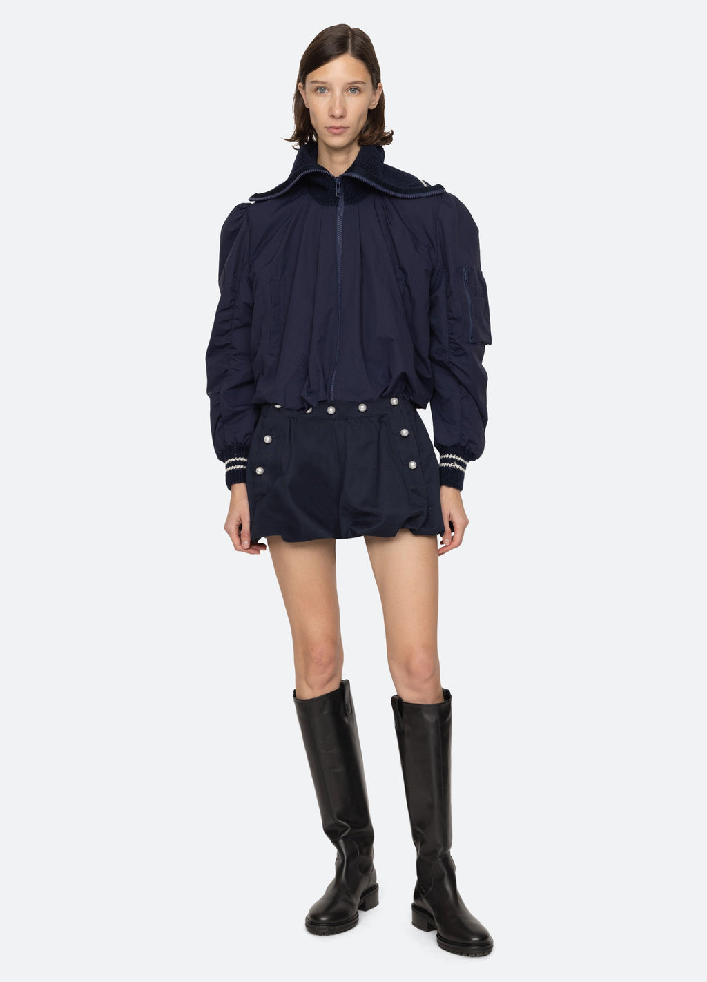 Sea NY Suzette Shorts - Khaki/Navy