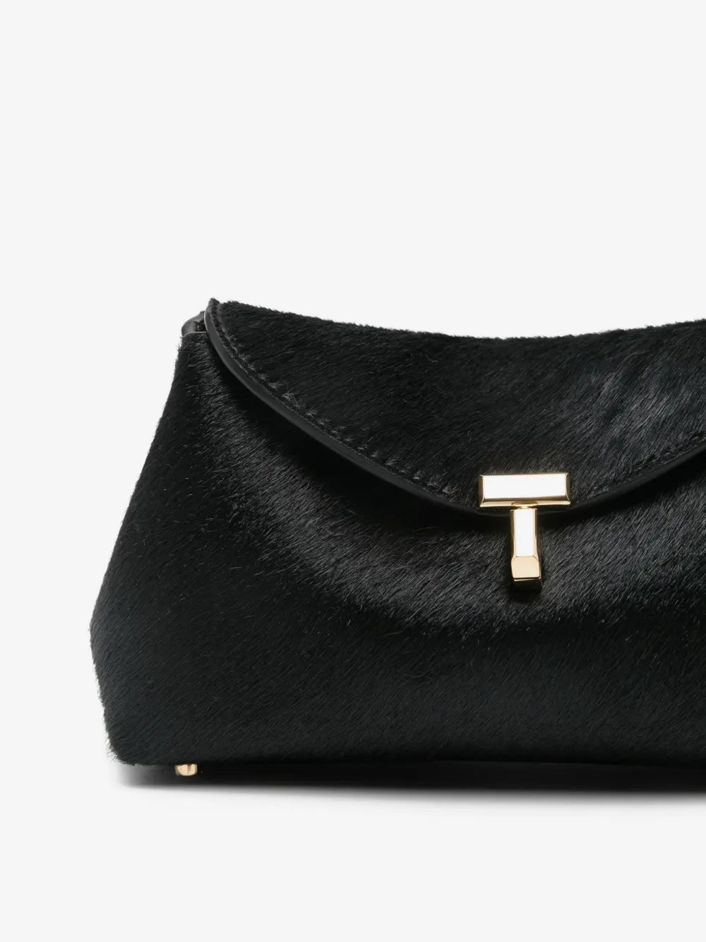 Totême T-Lock Pony Hair Clutch - Black