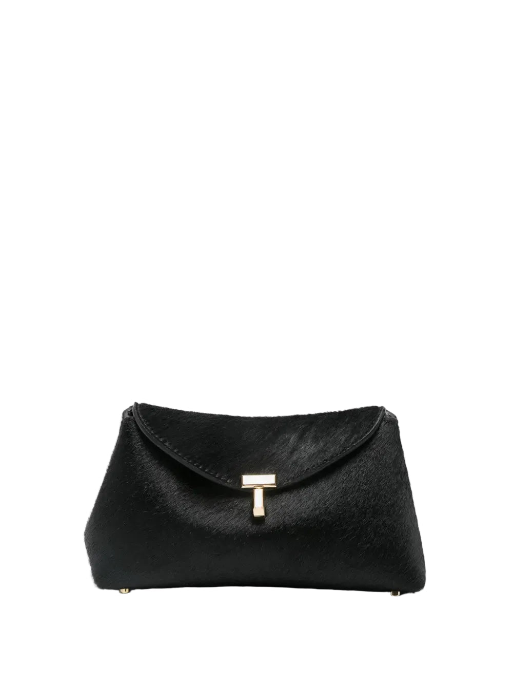Totême T-Lock Pony Hair Clutch - Black