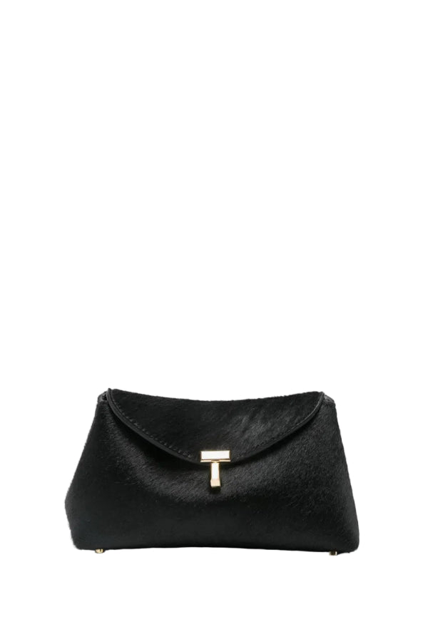 Totême T-Lock Pony Hair Clutch - Black