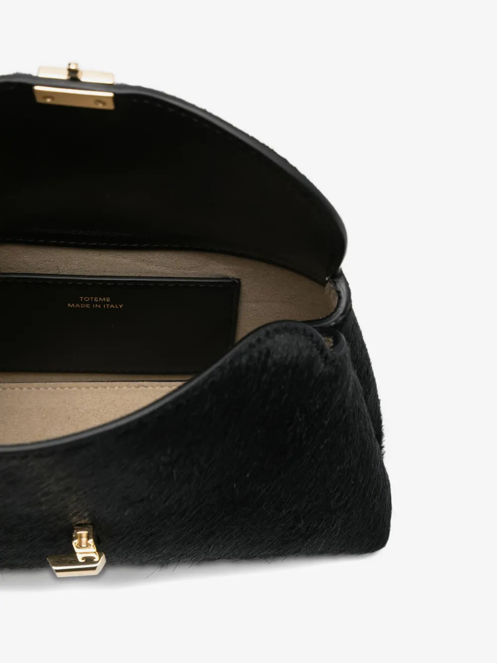 Totême T-Lock Pony Hair Clutch - Black