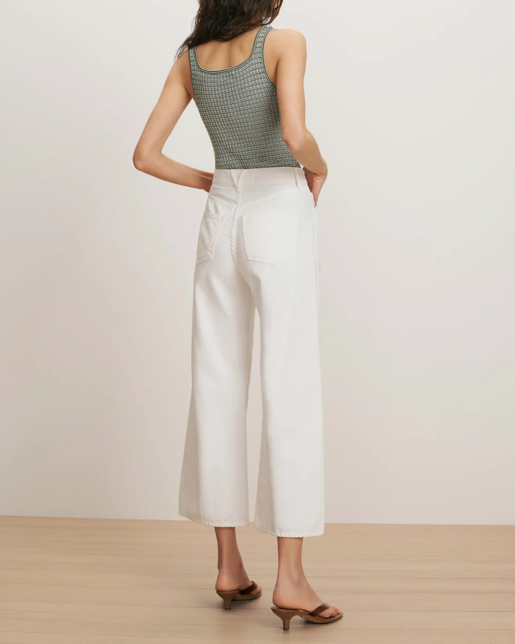 Veronica Beard Taylor Cropped Wide Leg Jean - White