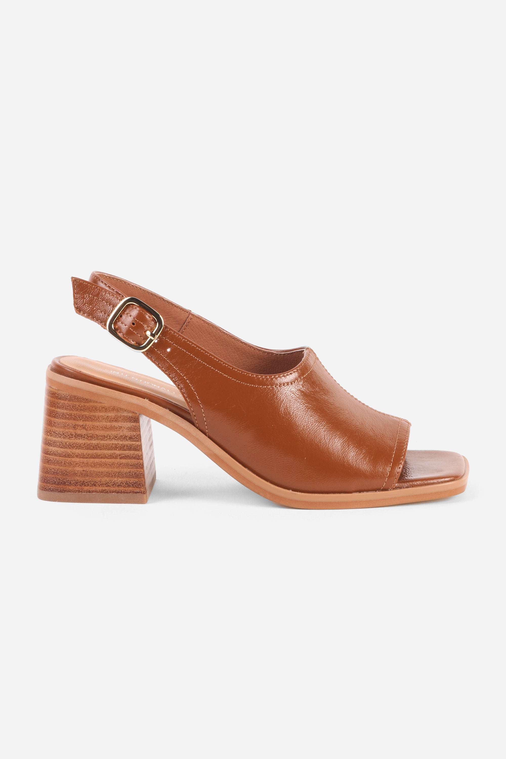 "INTENTIONALLY __________." Teresa Slingback Open Toe Block Heel