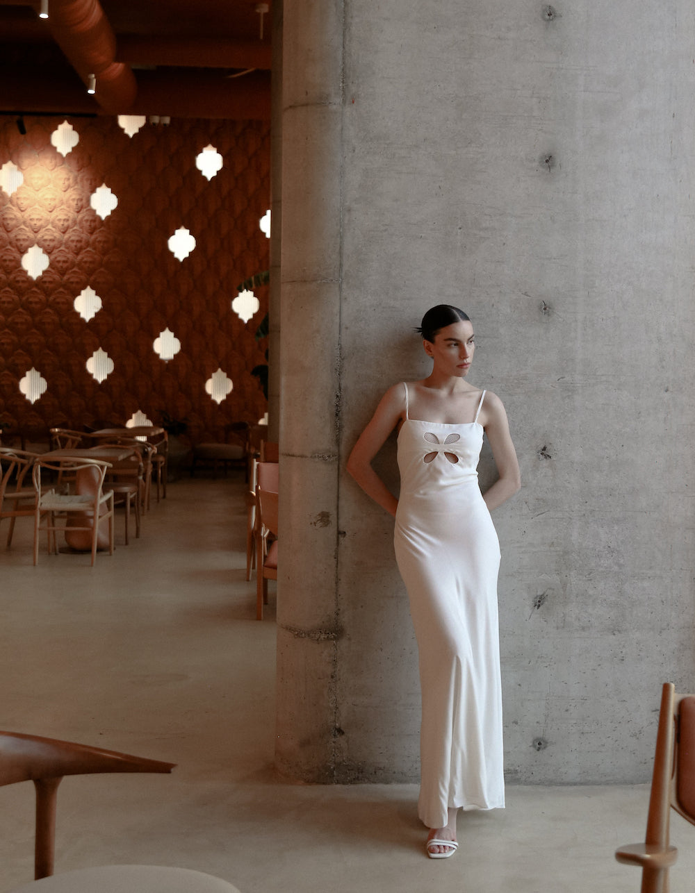 Maet Terfil Long Dress - White