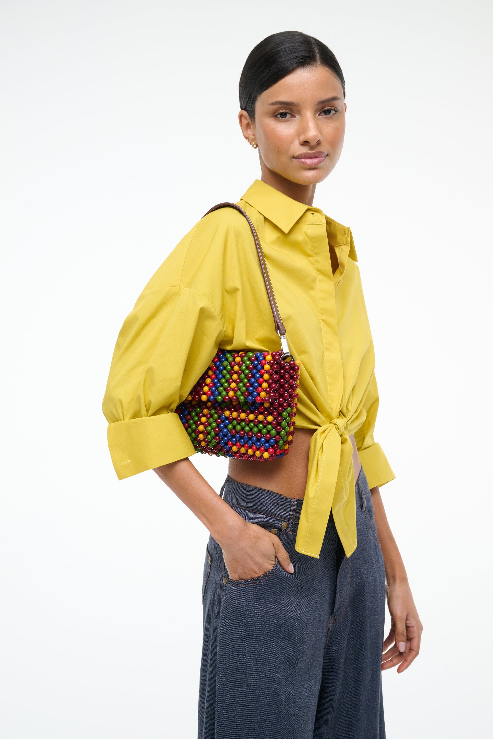 Staud Timmy Convertible Shoulder Bag - Jungle Stripe