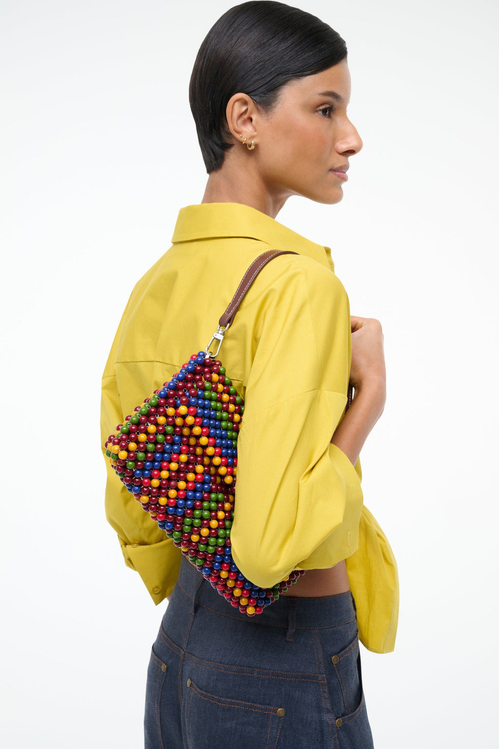 Staud Timmy Convertible Shoulder Bag - Jungle Stripe