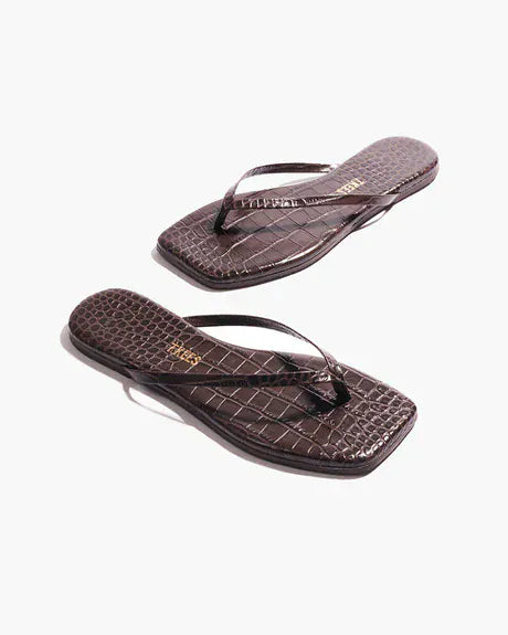 TKEES Lily Square Toe Croc Sandals