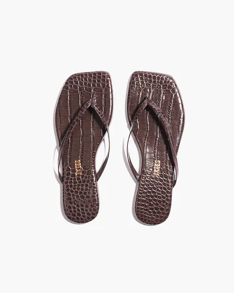 TKEES Lily Square Toe Croc Sandals