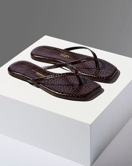 TKEES Lily Square Toe Croc Sandals