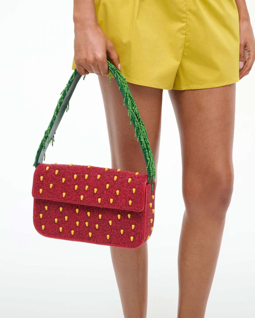 Staud Tommy Beaded Bag - Strawberry Dream