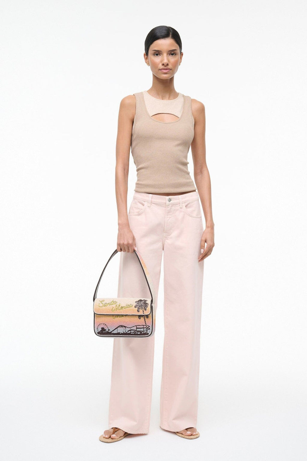 Staud Tommy Beaded Bag - Santa Monica Sunset