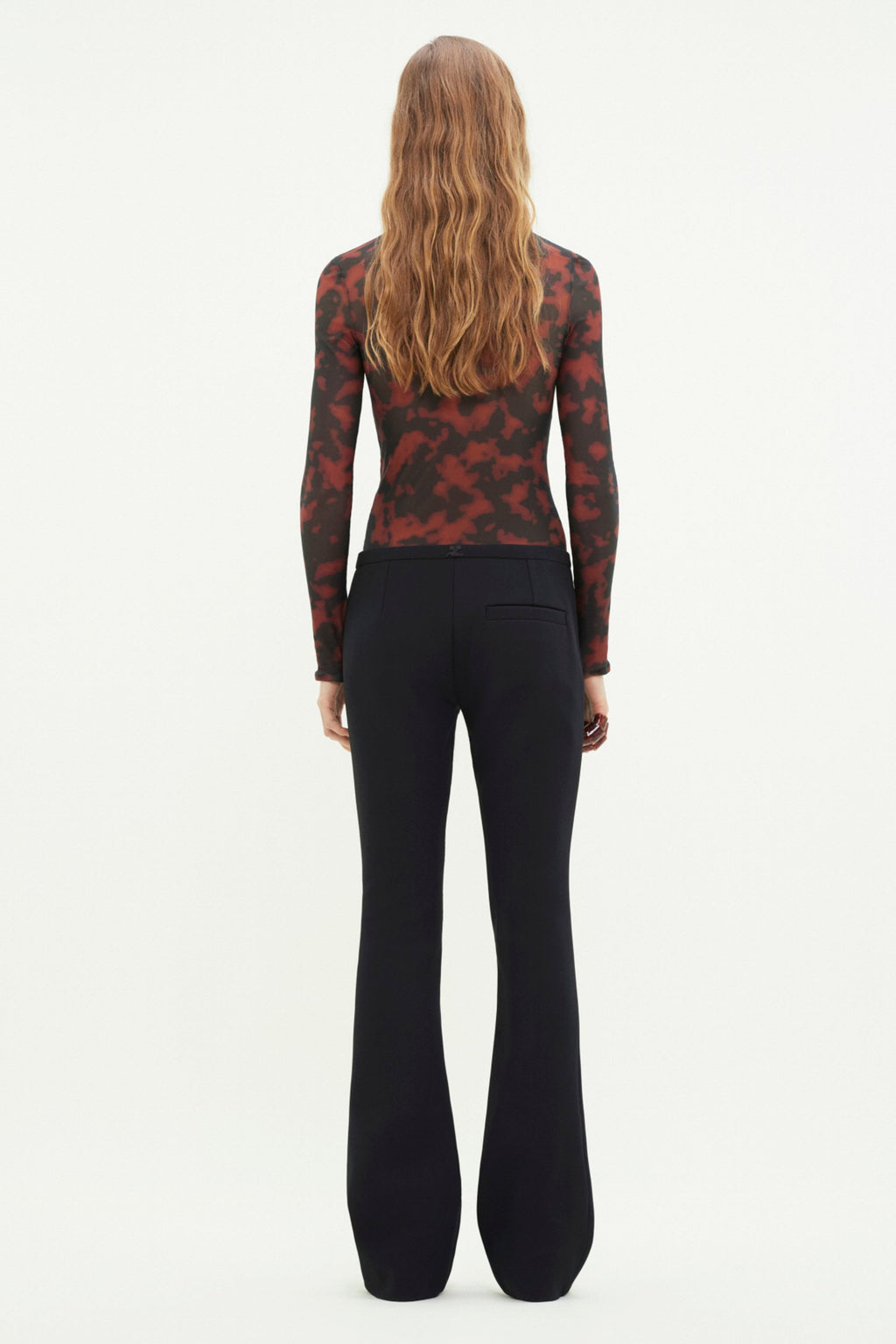 Courreges Mockneck Sheer Top - Tortoise