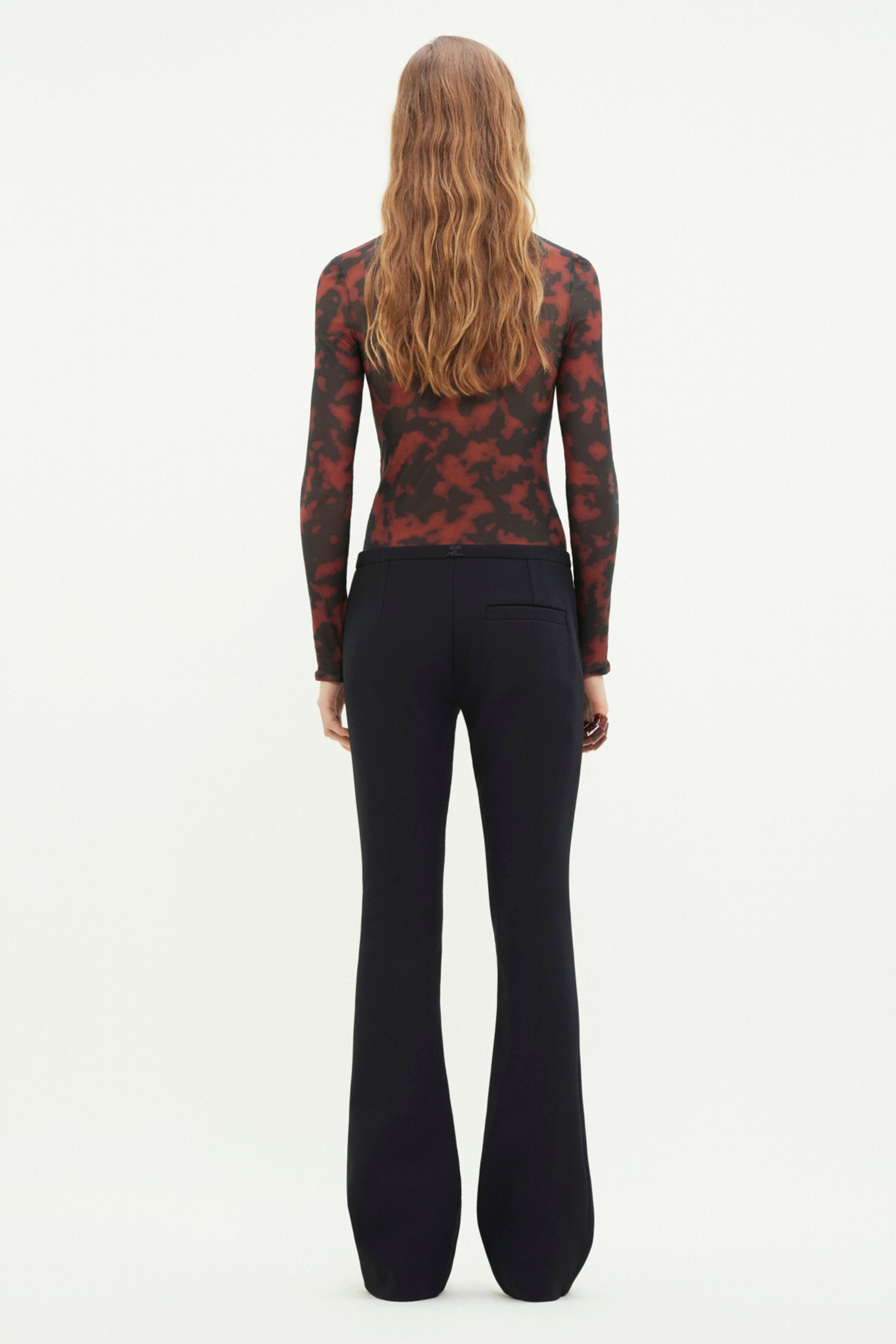 Courreges Mockneck Sheer Top - Tortoise