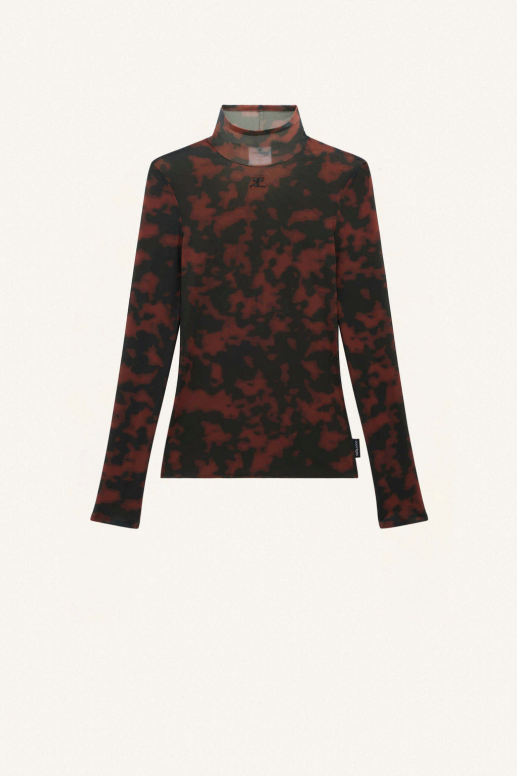 Courreges Mockneck Sheer Top - Tortoise